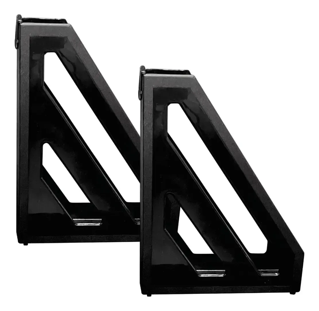 Kit com 2 Porta-revistas Organizadores Multiuso Verticais Acrinil em Poliestireno Preto