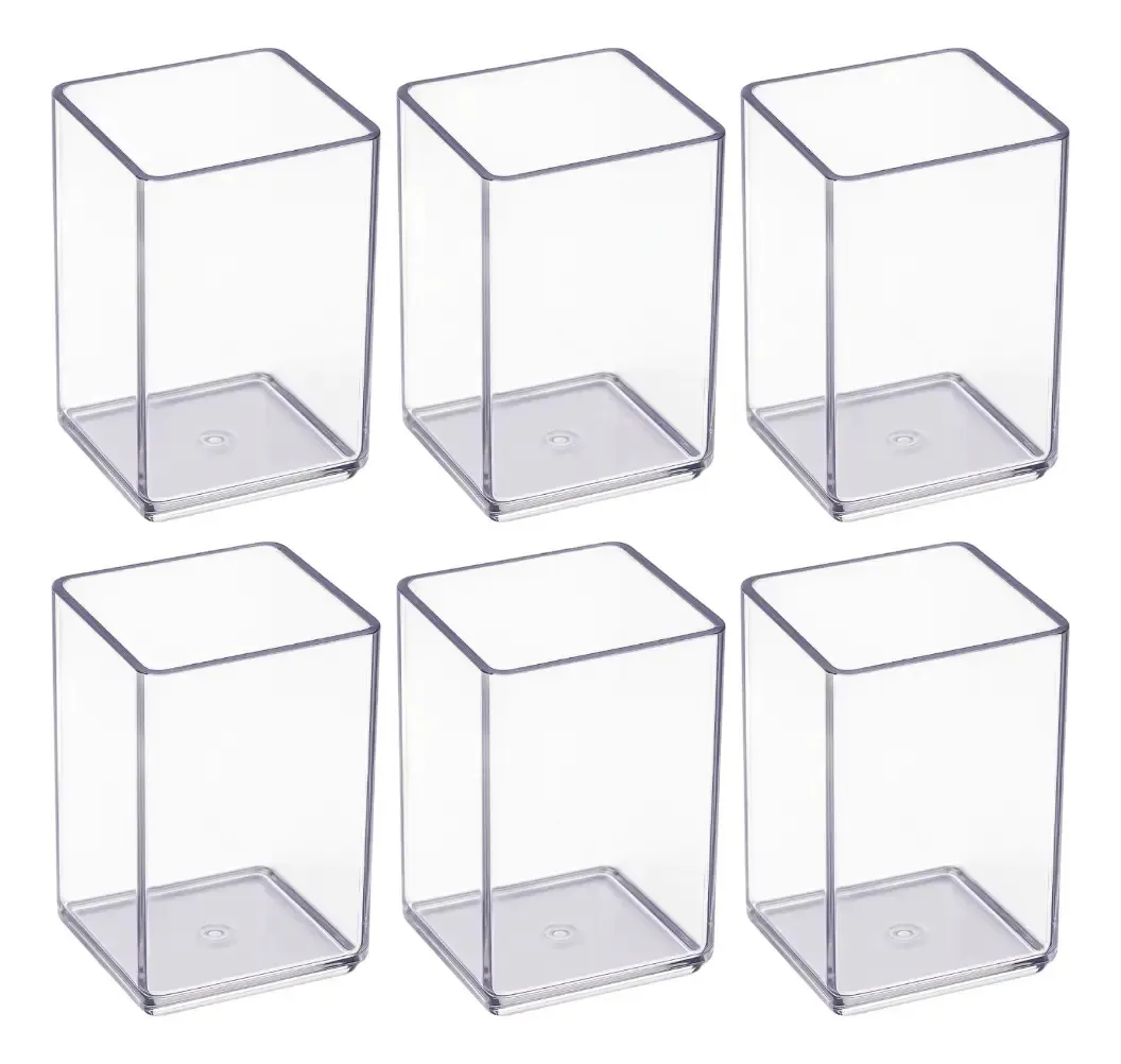 Kit 6 Porta Canetas E Objetos Organizador Multiuso Cristal