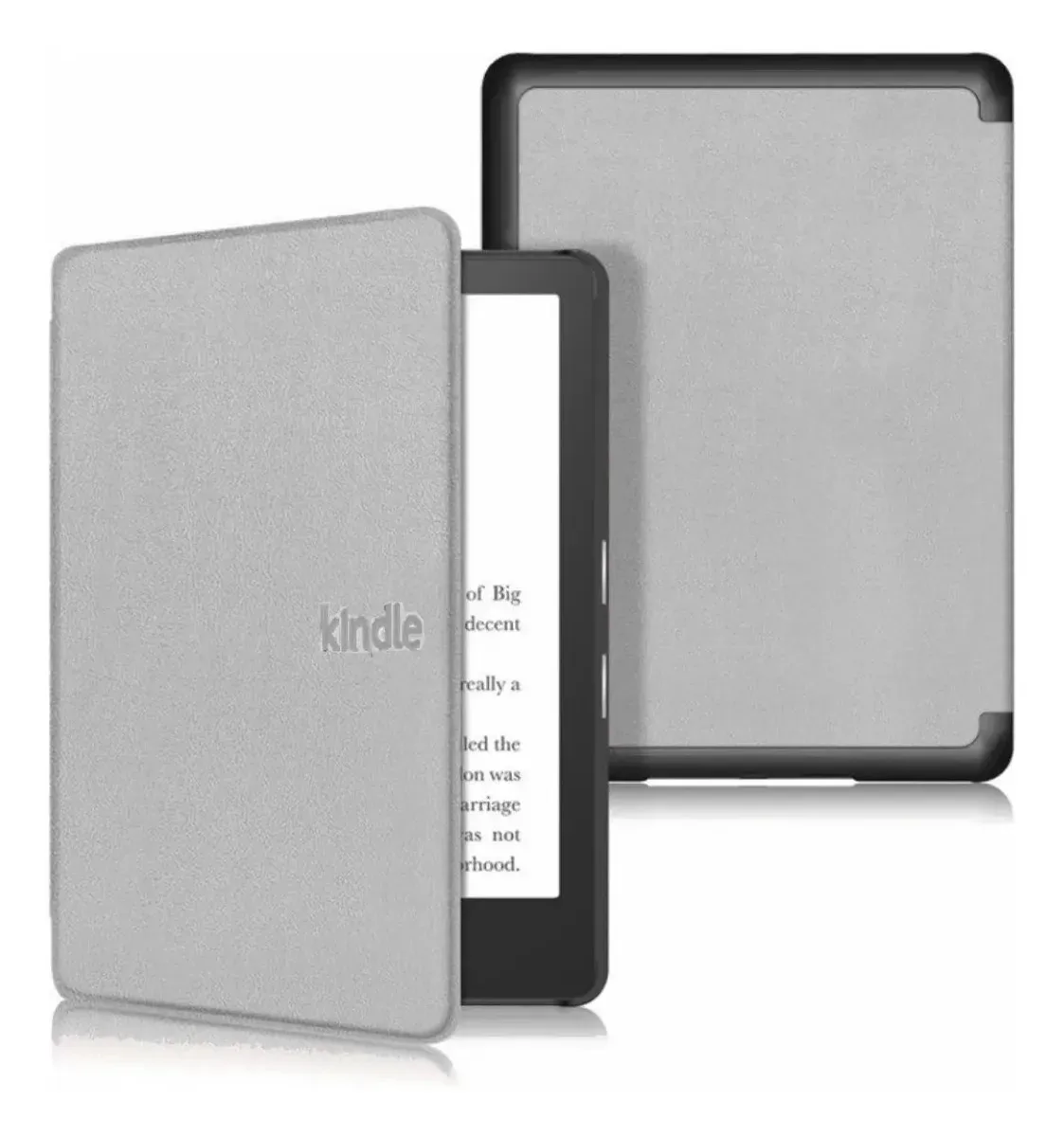 Capa Auto Sleep Couro para Kindle 12 Básico 6.0, Cinza