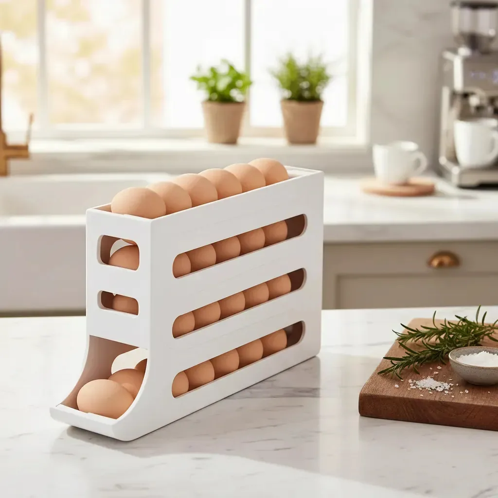 Organizador de ovos empilhável Siena White de 4 camadas para 30 ovos
