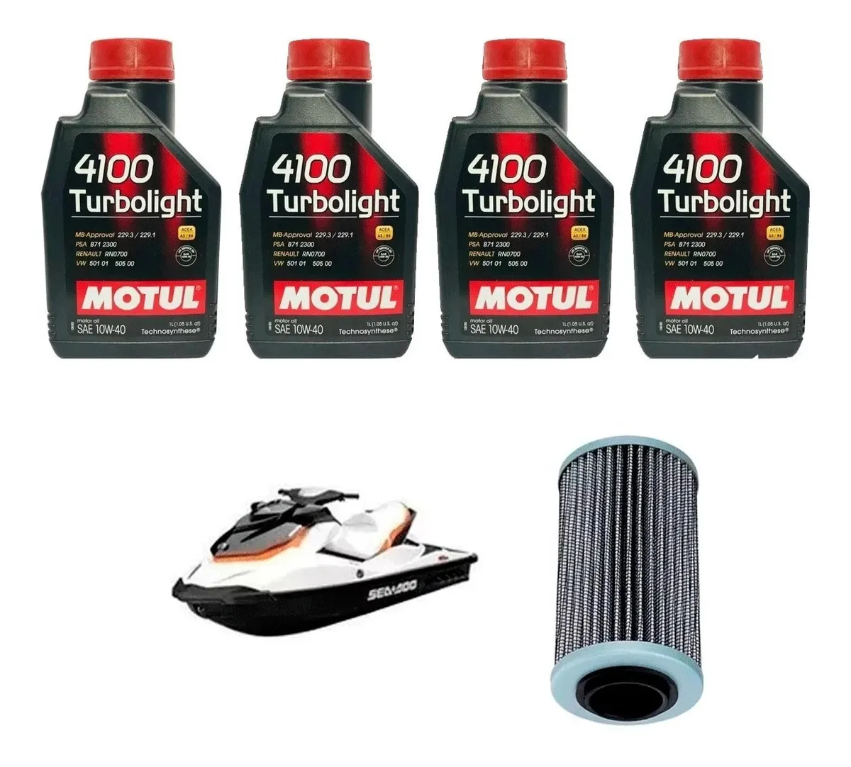 Kit Troca C/4 Óleo Jet Ski Seadoo Gti130, 155,215,260