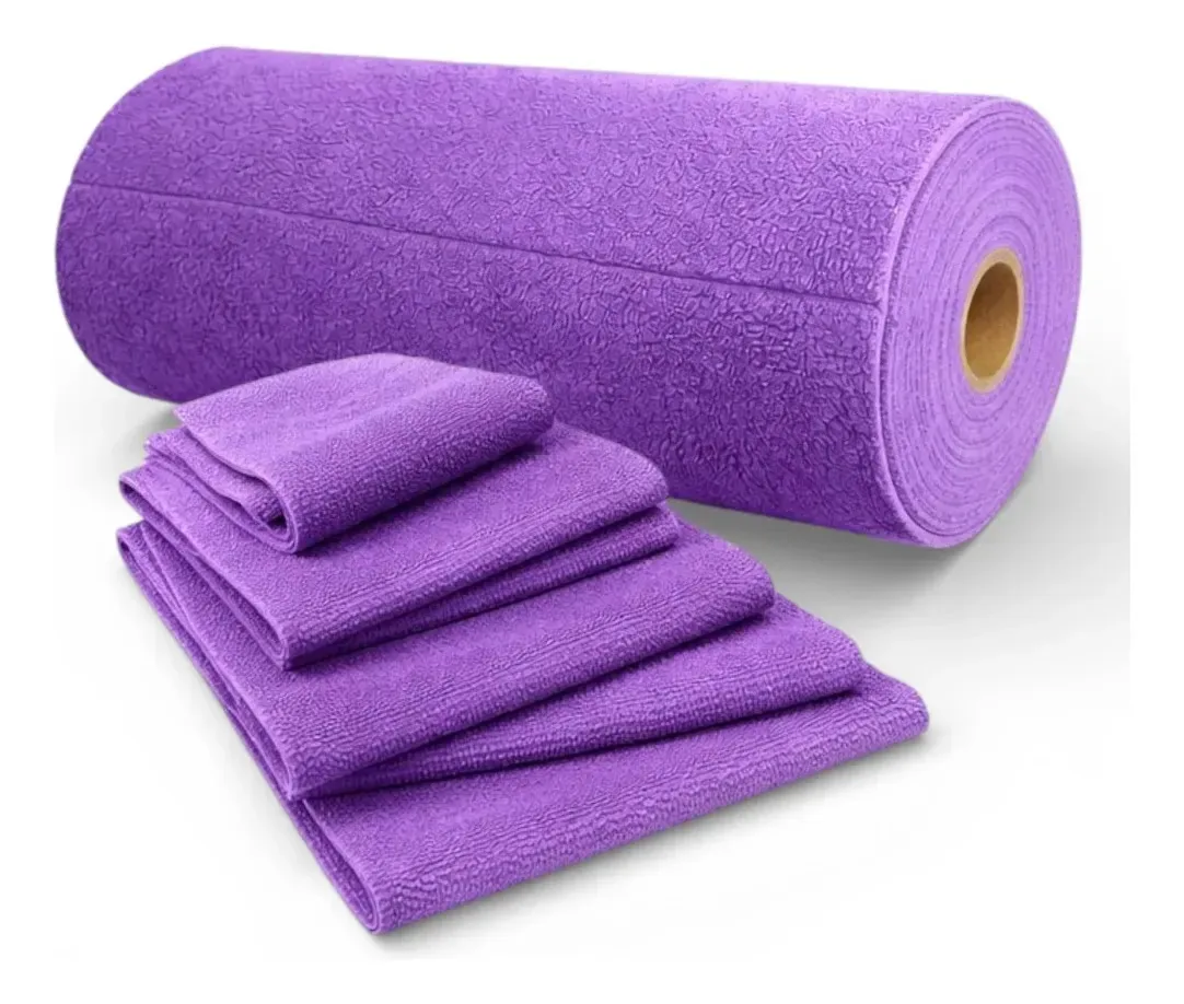 Rolo Microfibra Zacs 50 Panos 29x29 190gsm Alta Absorção Violeta