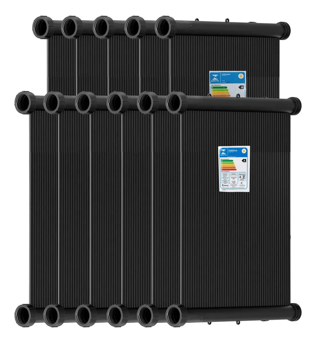 8 Placas De 3x0,50m - Kit Aquecimento Solar Piscina Rosca