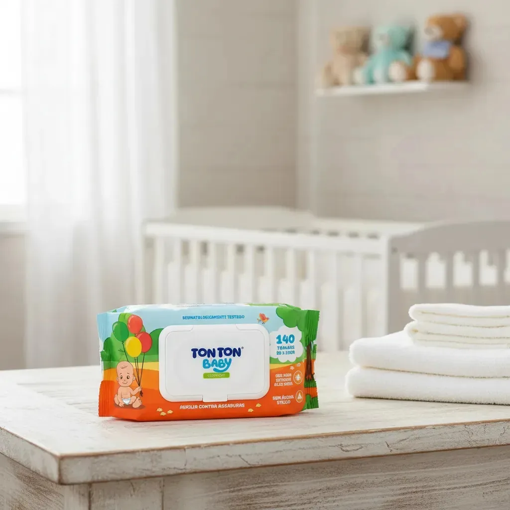 Kit Lenços Umedecidos Ton Ton Baby Comfort Com Aloe Vera para Bebê, 280 Toalhas