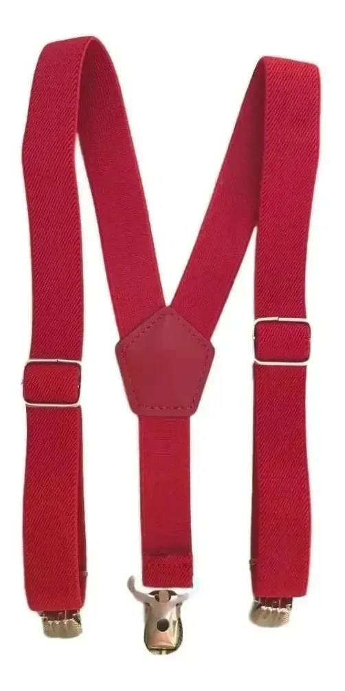 Suspensório Juvenil Adulto Terracota Para Ocasiões Especiais Cor Vermelho