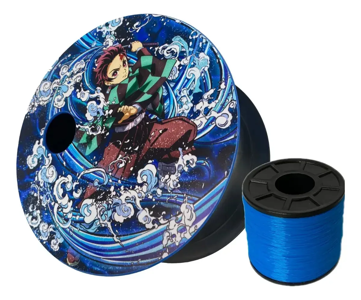 Kit Carretilha Média Fujicopy Para Pipa Com Nylon 1000 Jardas