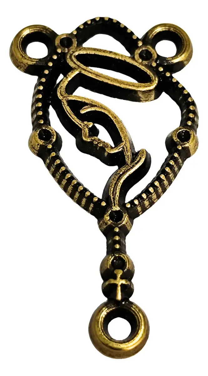 25 Entremeios Para Terços Nossa Senhora Aparecida Rosário Cor Ouro velho