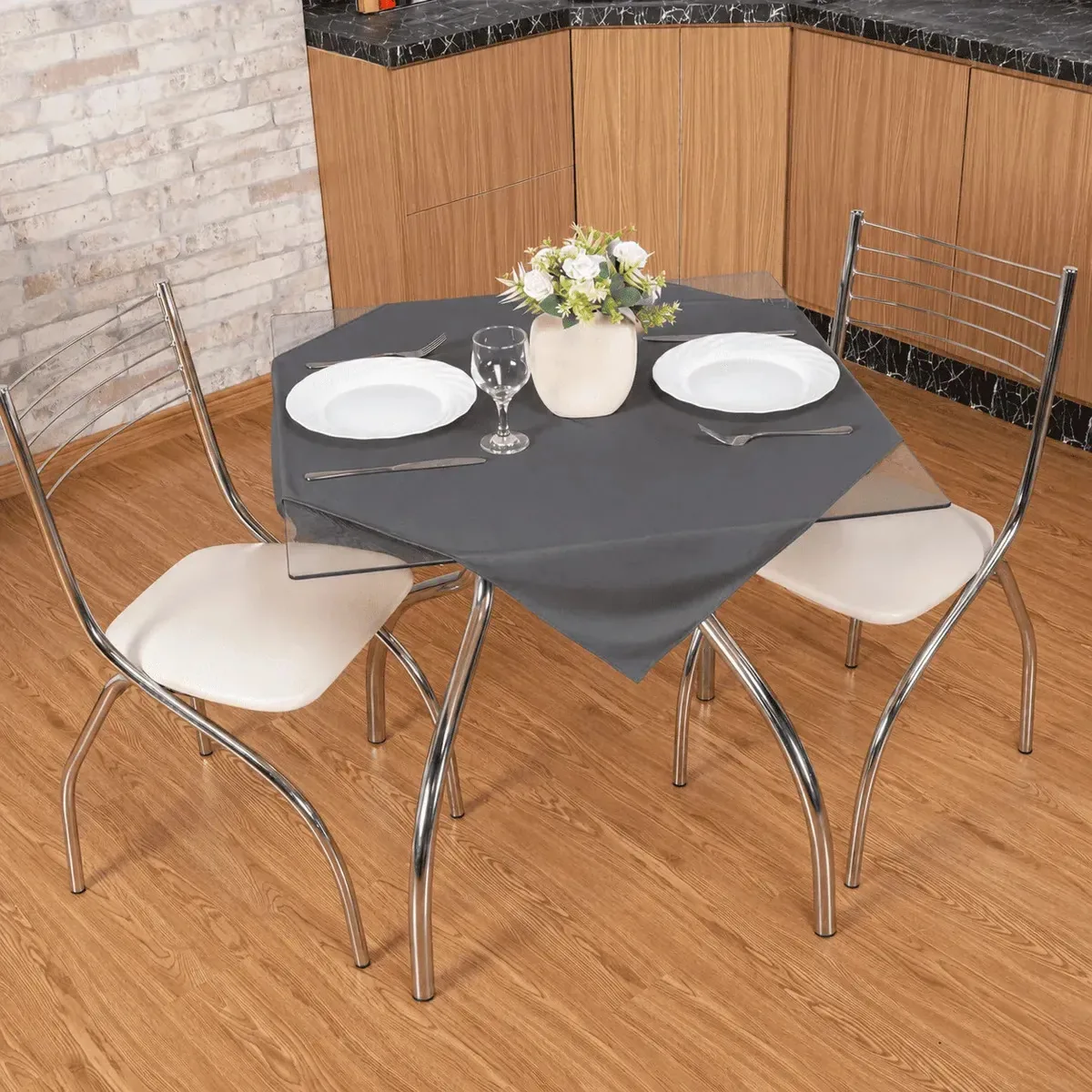 Kit 10 Toalhas Cobre Manchas 75x75 Mesa Festa Buffet Chumbo Lisa