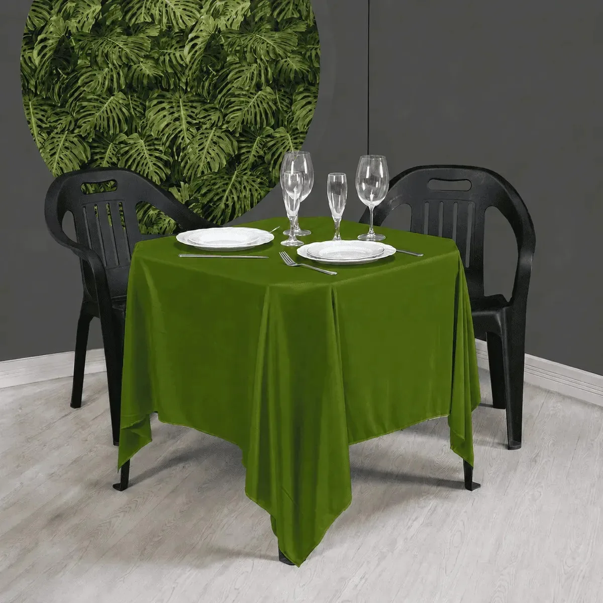 Kit 10 Toalhas De Mesa Malha 1,50x1,50 Festa Buffet Oliva Lisa