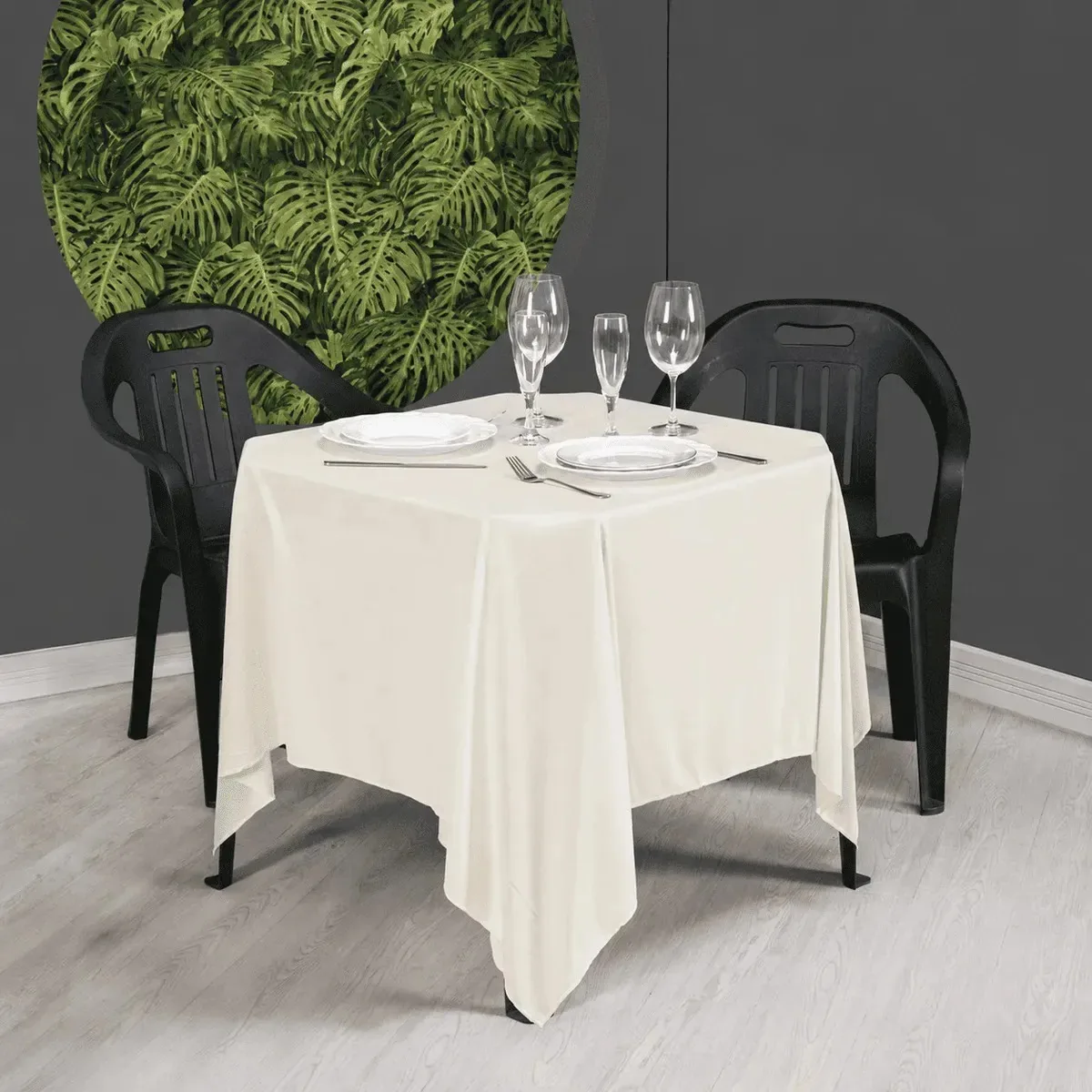 Kit 10 Toalhas De Mesa Malha 1,50x1,50 Festa Buffet Palha Lisa