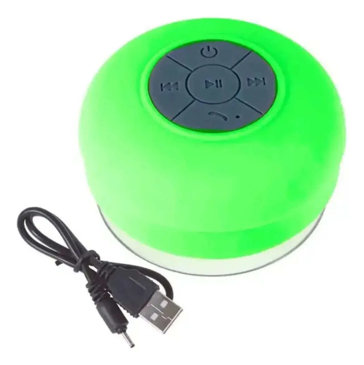 Caixa Som Banheiro Prova Dágua Bluetooth Smartphone Cor Verde USB