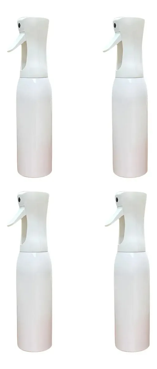 Kit Com 4 Pulverizadores Spray Névoa Contínua Manual De Plástico 300 mL Bono