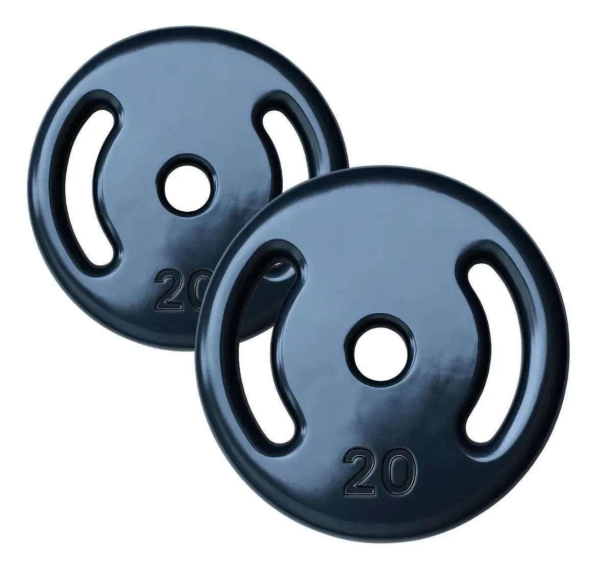 Par Anilha Emborrachada 20kg Academia Fitness Musculação Preto