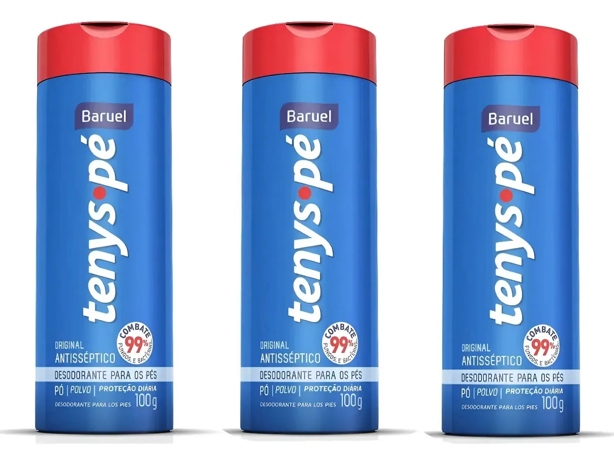 Kit 3 Talco Desodorante Para Os Pés Tenys Pé Baruel 100g