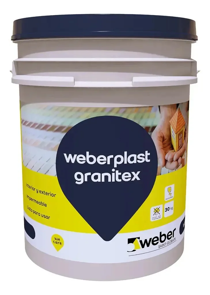 Revestimento acrílico texturizado Weberplast Granitex X 30 kg. Pedra de Paris