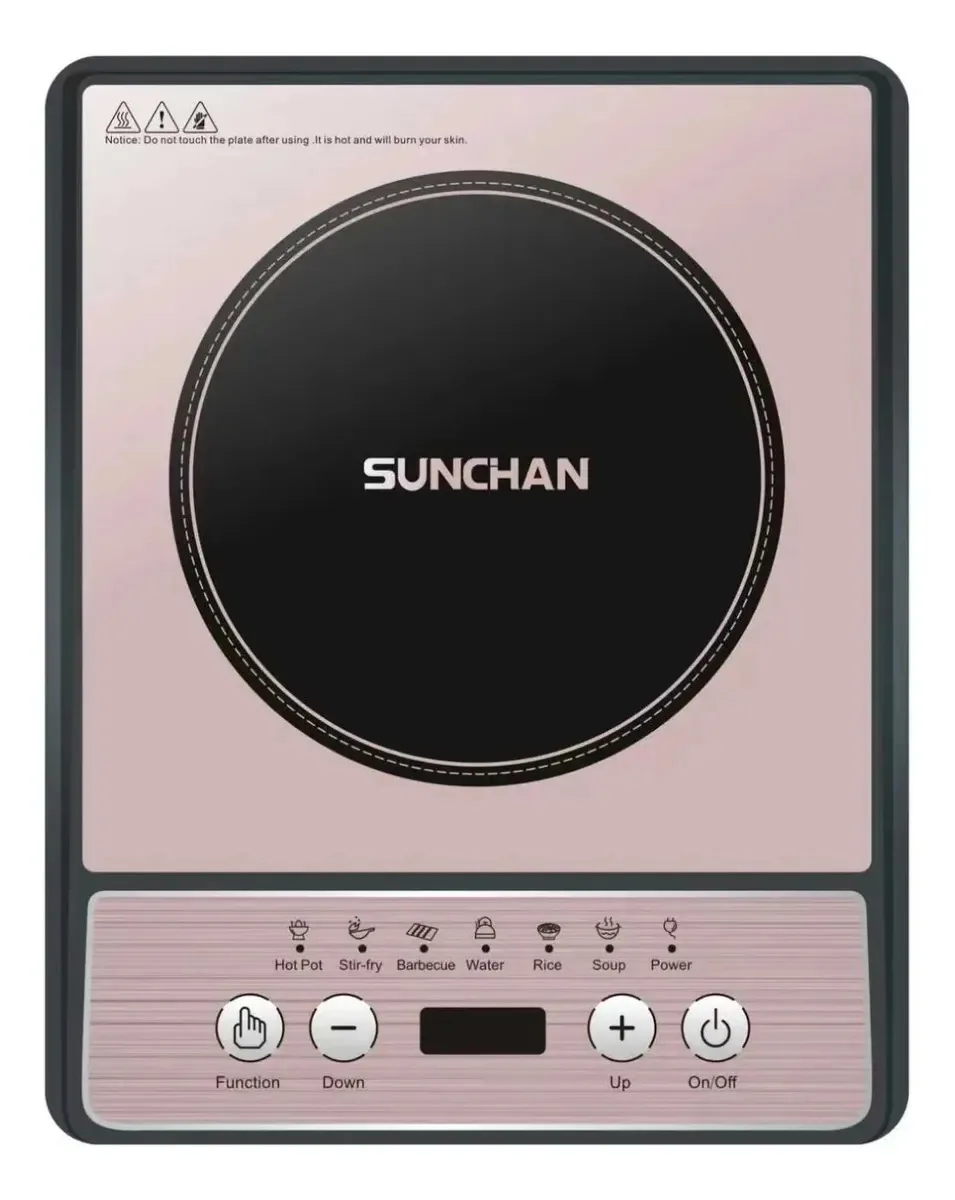 Fogão Cooktop Indução Portátil 1 Boca Hibull Camping Rosa