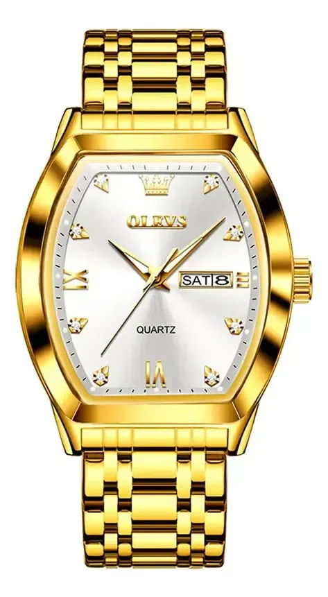 Relógio De Pulso Olevs - Dourado Amarelo Branco