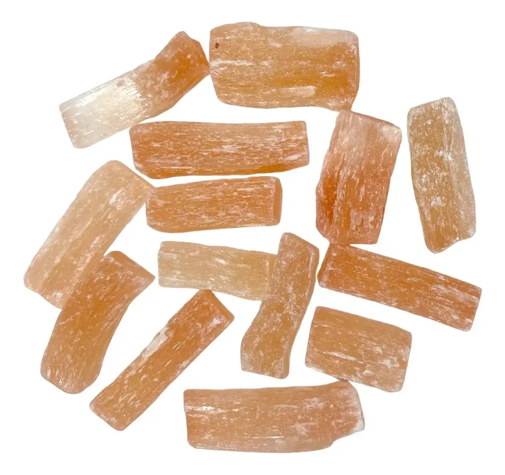 Bastão De Pedra Selenita Laranja Natural Bruta - 500g