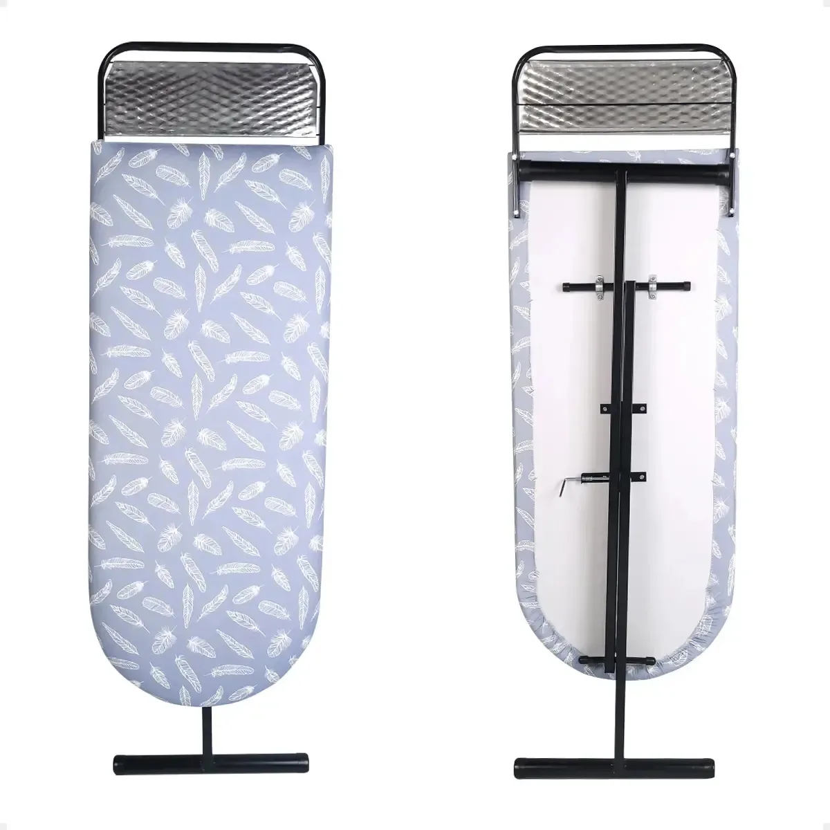 Tábua de passar roupa preta reforçada dobrável extra grande, cinza