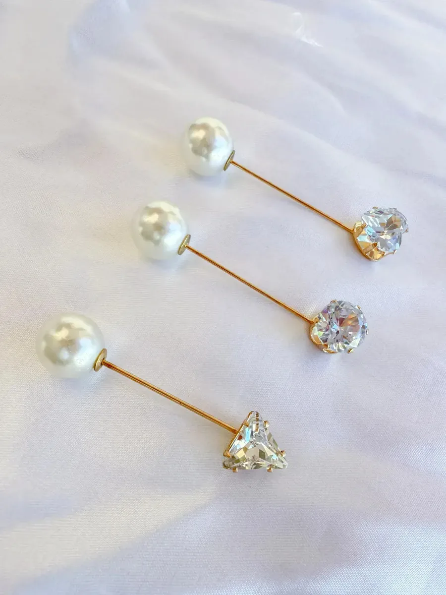Broche/alfinete Grande De Pérola Clipes De Roupa Para Ajuste Dourado