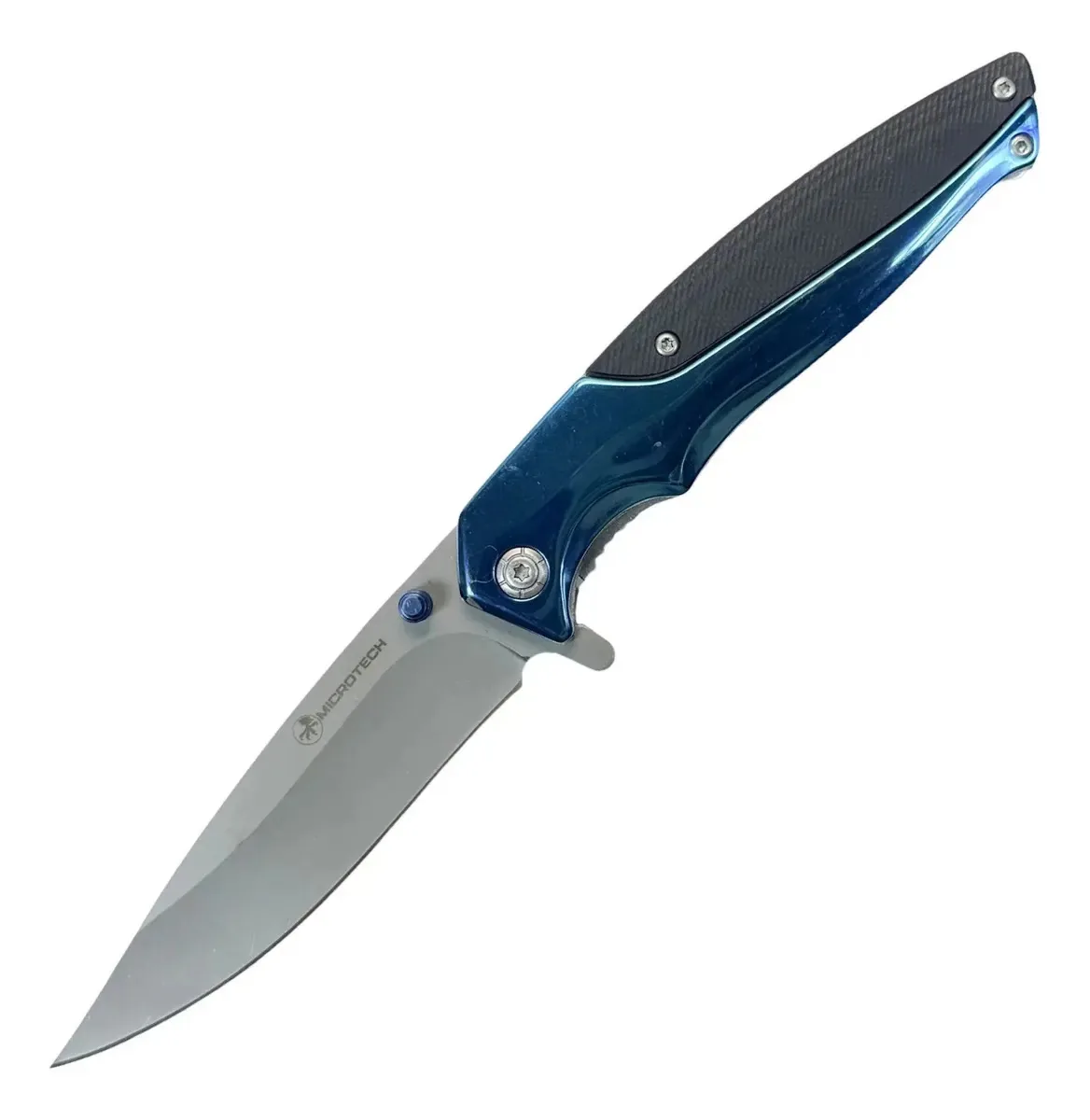 Canivete Microtech Tatico Militar Caça Pesca Camping Azul