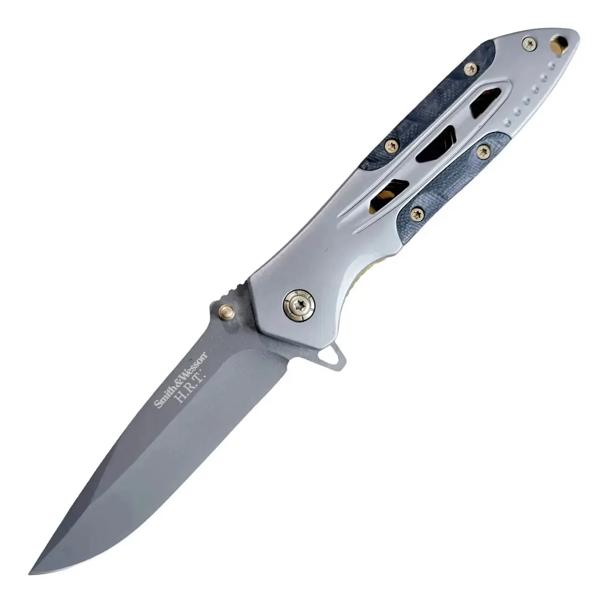 Canivete Smith & Wesson 249 Caça Pesca Camping Cinza
