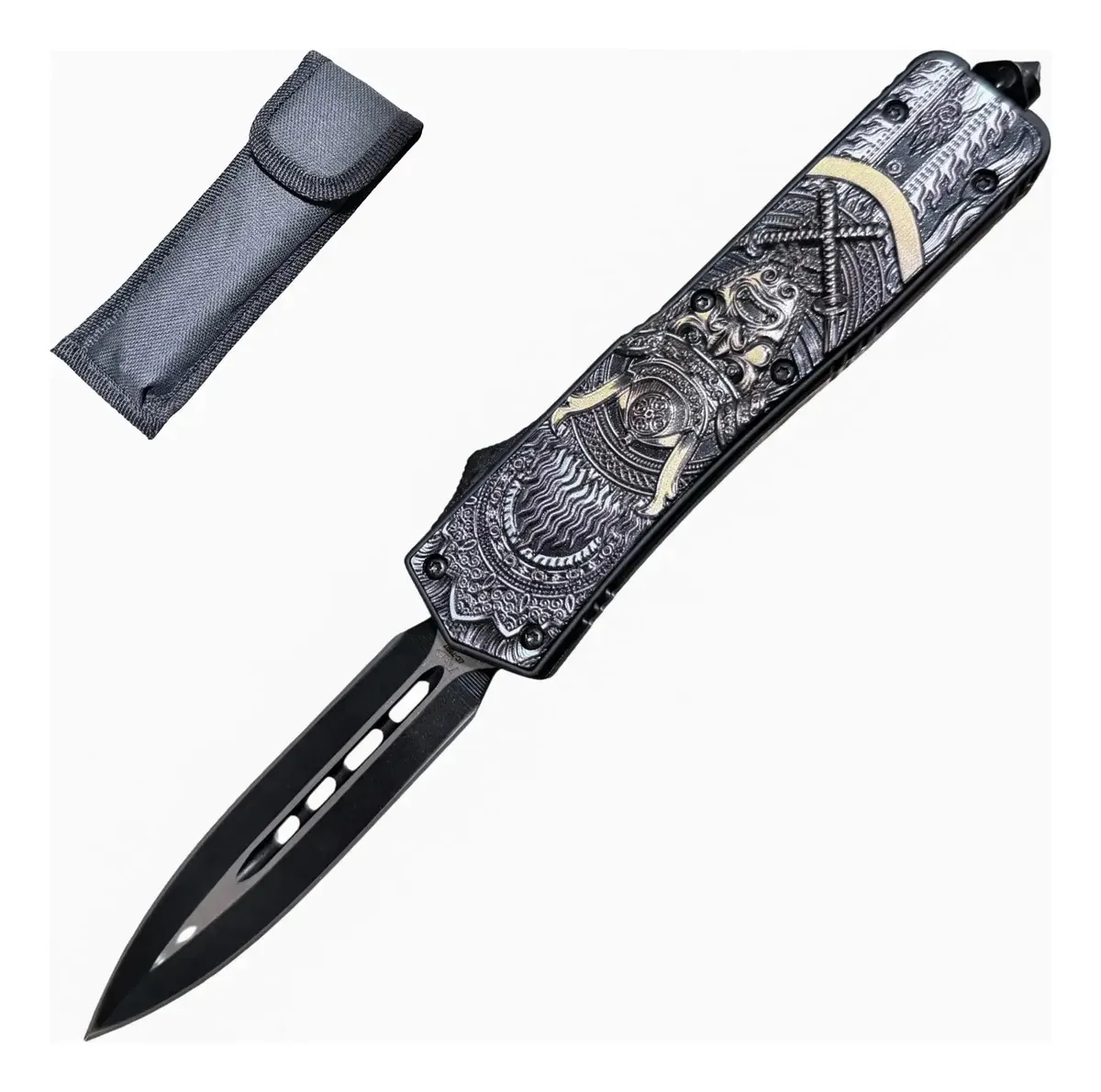 Canivete Automático Frontal The Butcher De Aço Inoxidável Com Lâmina De 8.5 Cm Para Camping E Caça