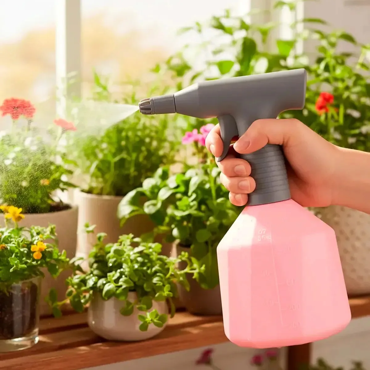 Pulverizador Elétrico à Bateria de 1 L para Jardinagem Azul-Turquesa