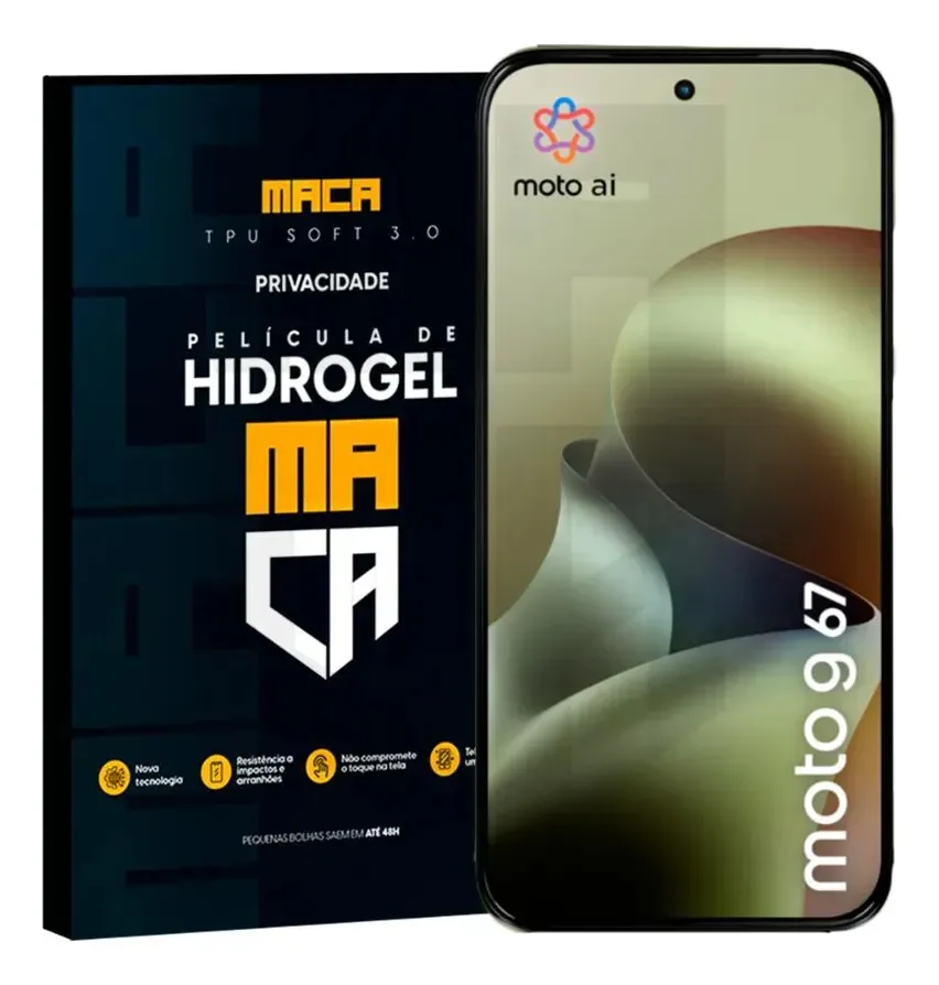 Película Hidrogel Frontal Moto G67 Privacidade