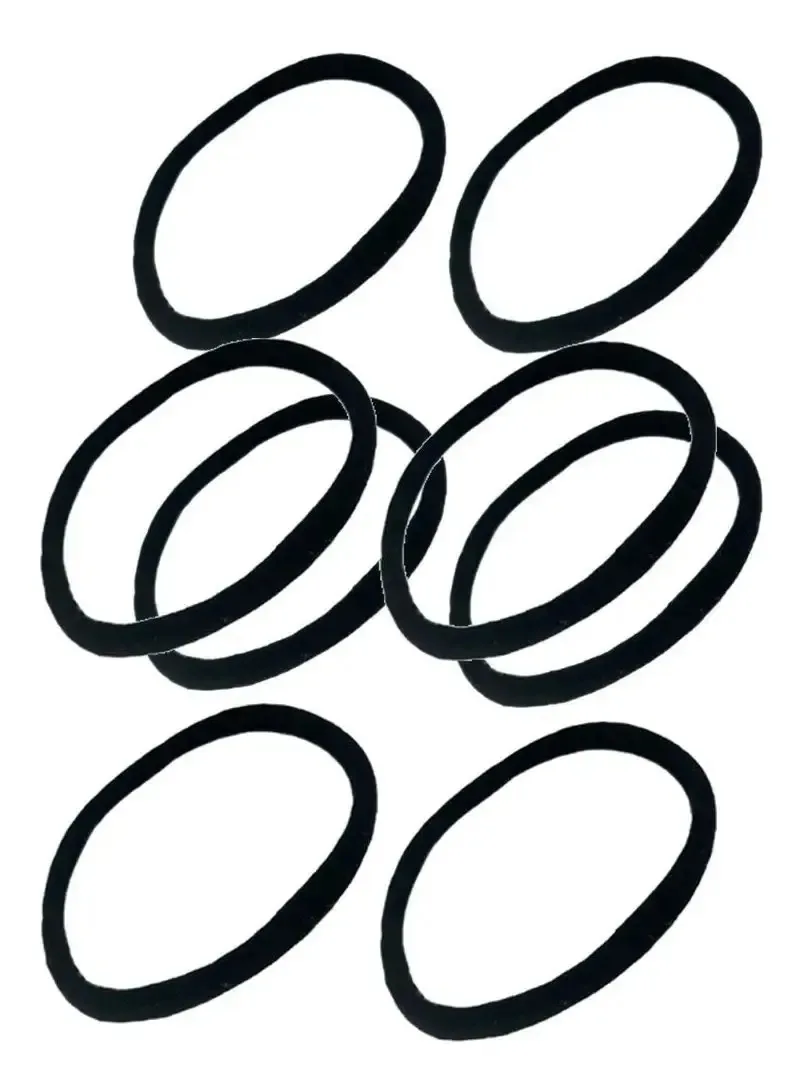 8 Elásticos Faixa De Cabelo Masculina Beckham Afro Puff Preto Liso