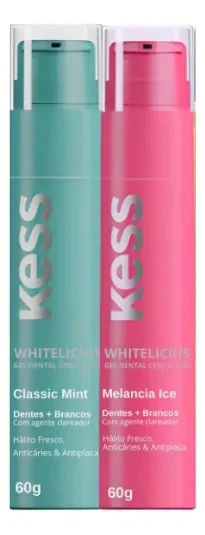 Creme Dental Clareador Com Flúor Kess Belliz Melancia E Mint