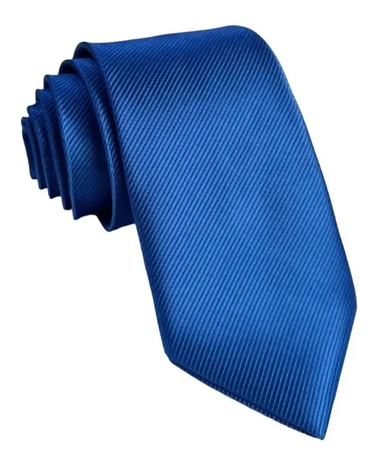 Gravata Df Gravatas Semi Slim Azul Royal Bic Tipo Semi Slim Liso Cor Azul - Adultos