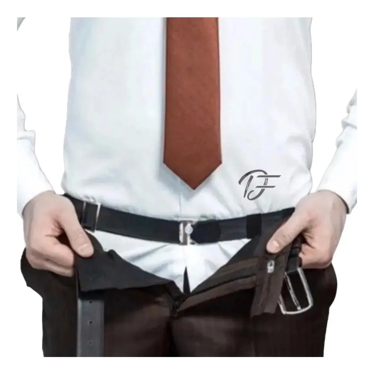 Cinto Segura Camisa Social Dentro Da Calça Preto Liso