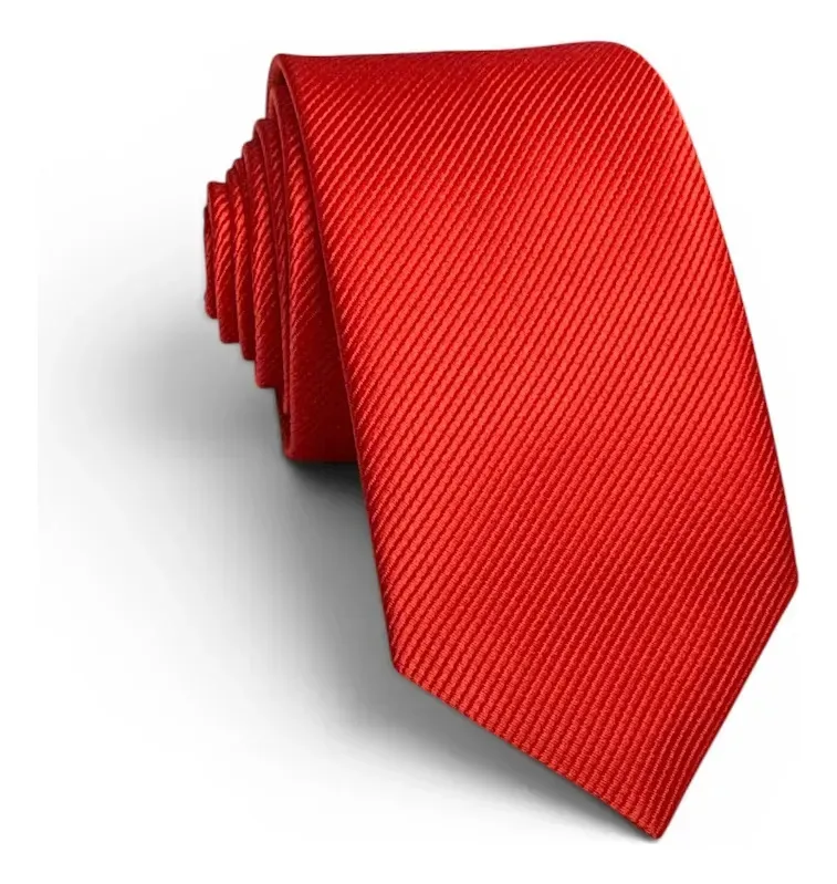Kit 30 Gravatas Vermelha Red Slim Riscadinha Vermelho Lisa 149 Cm