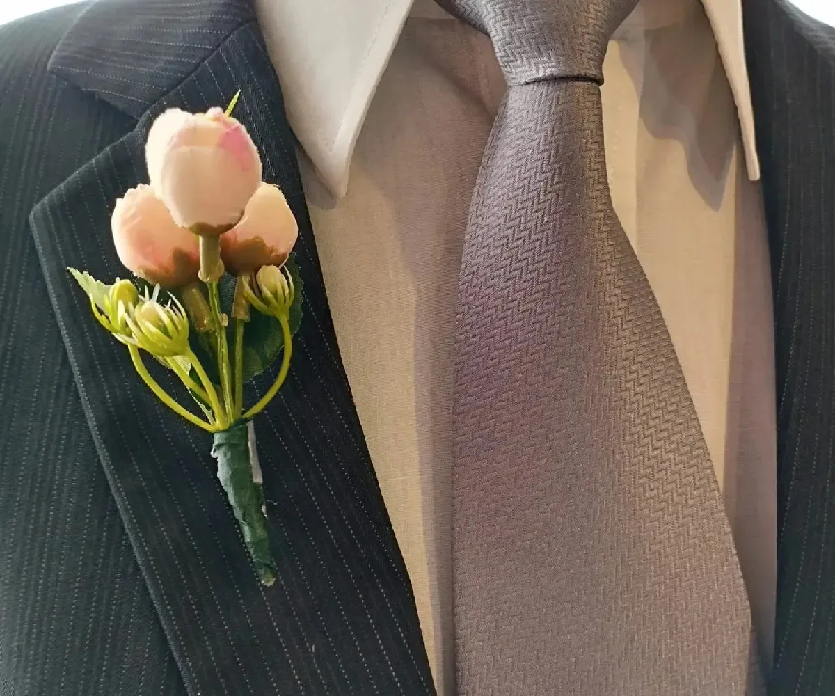 Lapela Para Noivos Flores Casamento Broche 1un Cor Coral-claro