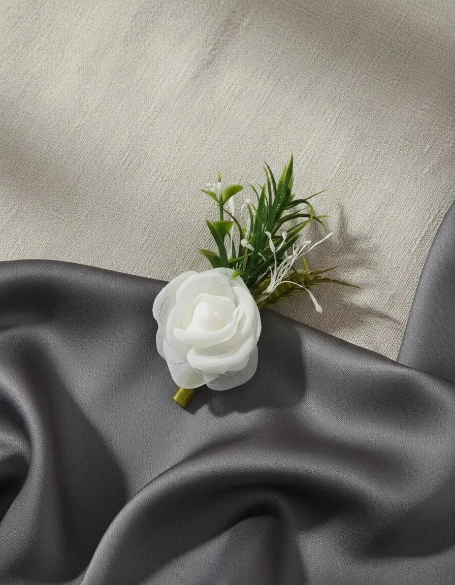 Lapela Para Noivos Flores Casamento Broche 1un Cor Algodão