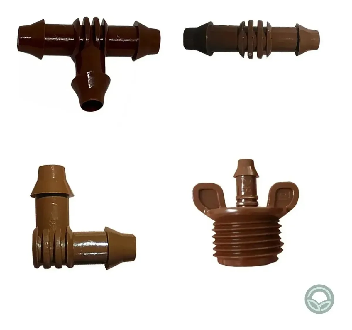 Kit C/10 Conexões Para Tubo Gotejador Rain Bird 8mm (misto) Marrom