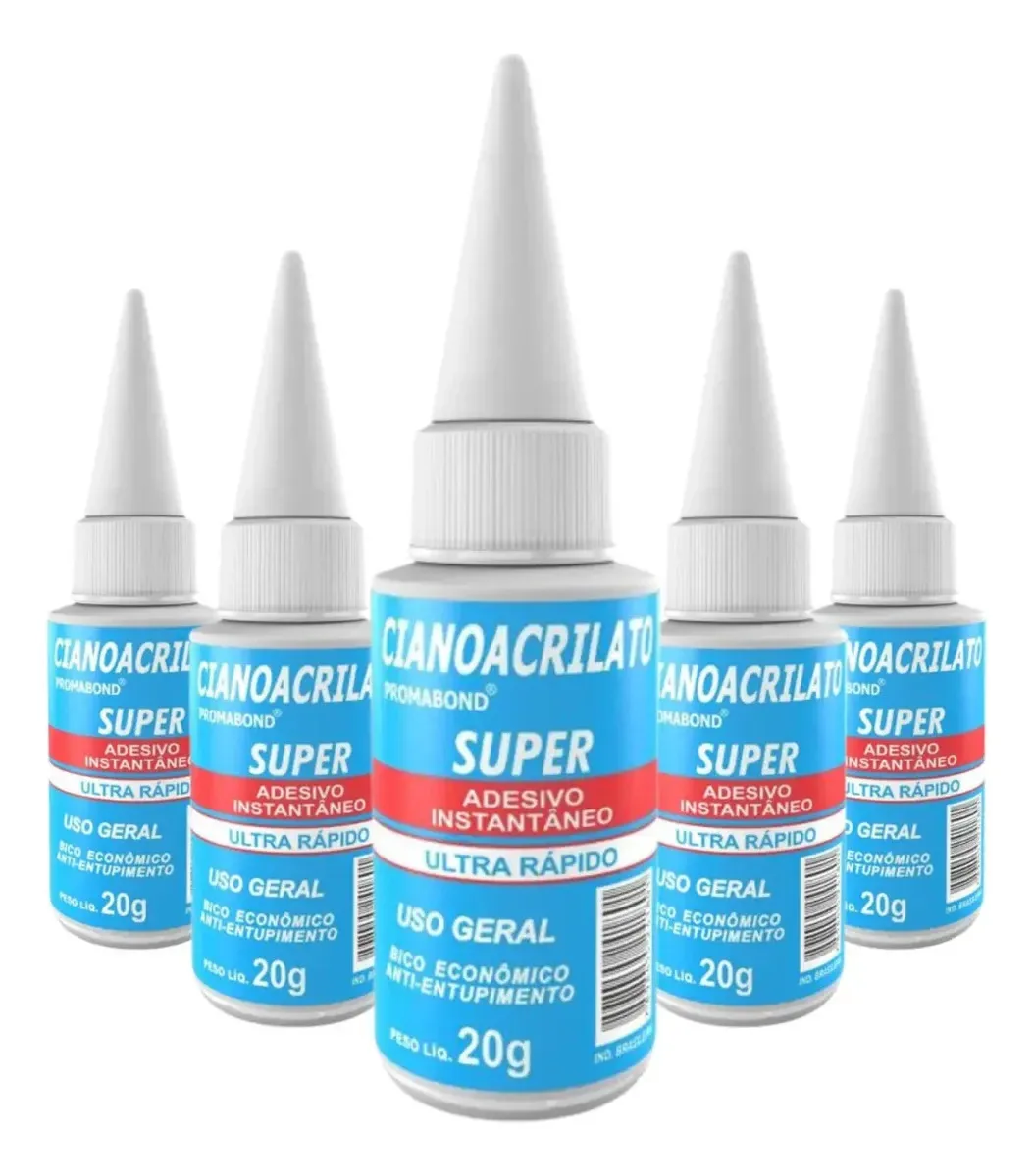 Cola Cianoacrilato Permabond Cola Cianoacrilato Automodelo de 20g de 5 unidades - Branco