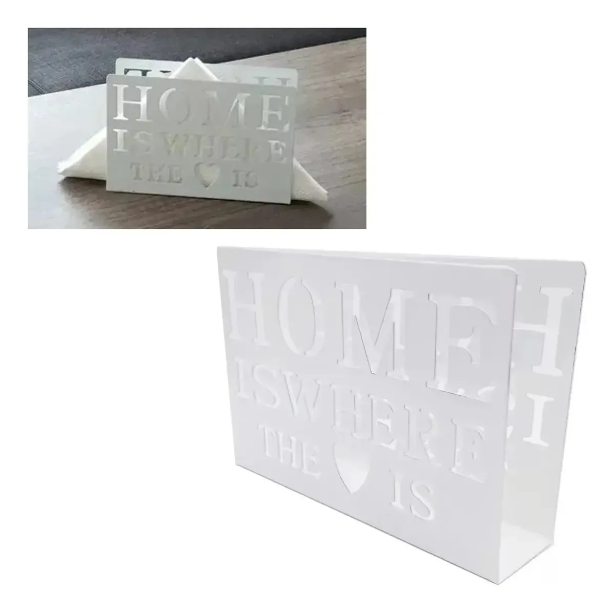 Porta-guardanapos de metal Porta-guardanapos Linea Bar Deco Home Color White