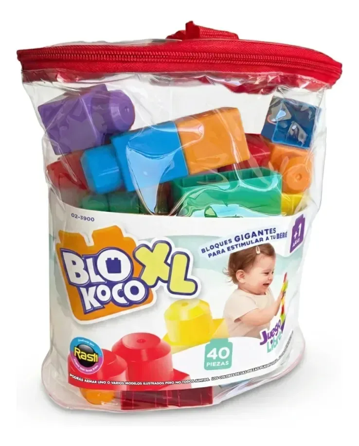 Blocos Blokoco Xl 40 peças, blocos grandes, Rasti, 40