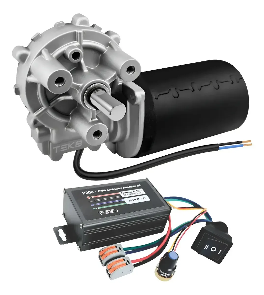 Motor Redutor Dc 160 Rpm E Controlador De Velocidade Rv
