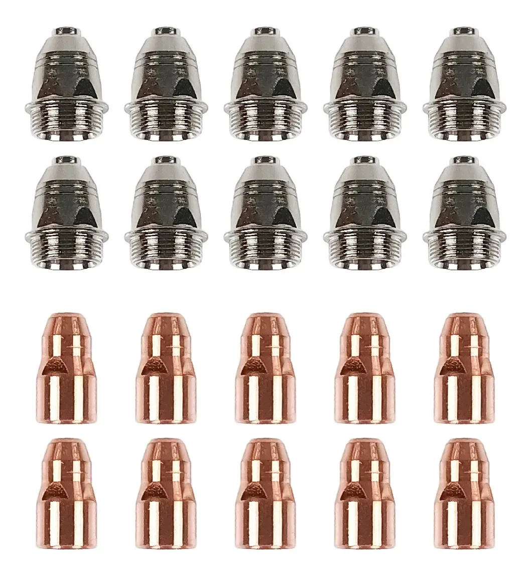 Kit 20 Peças Consumíveis 10 Bicos 10 Eletrodos Plasma Corte Tocha P80