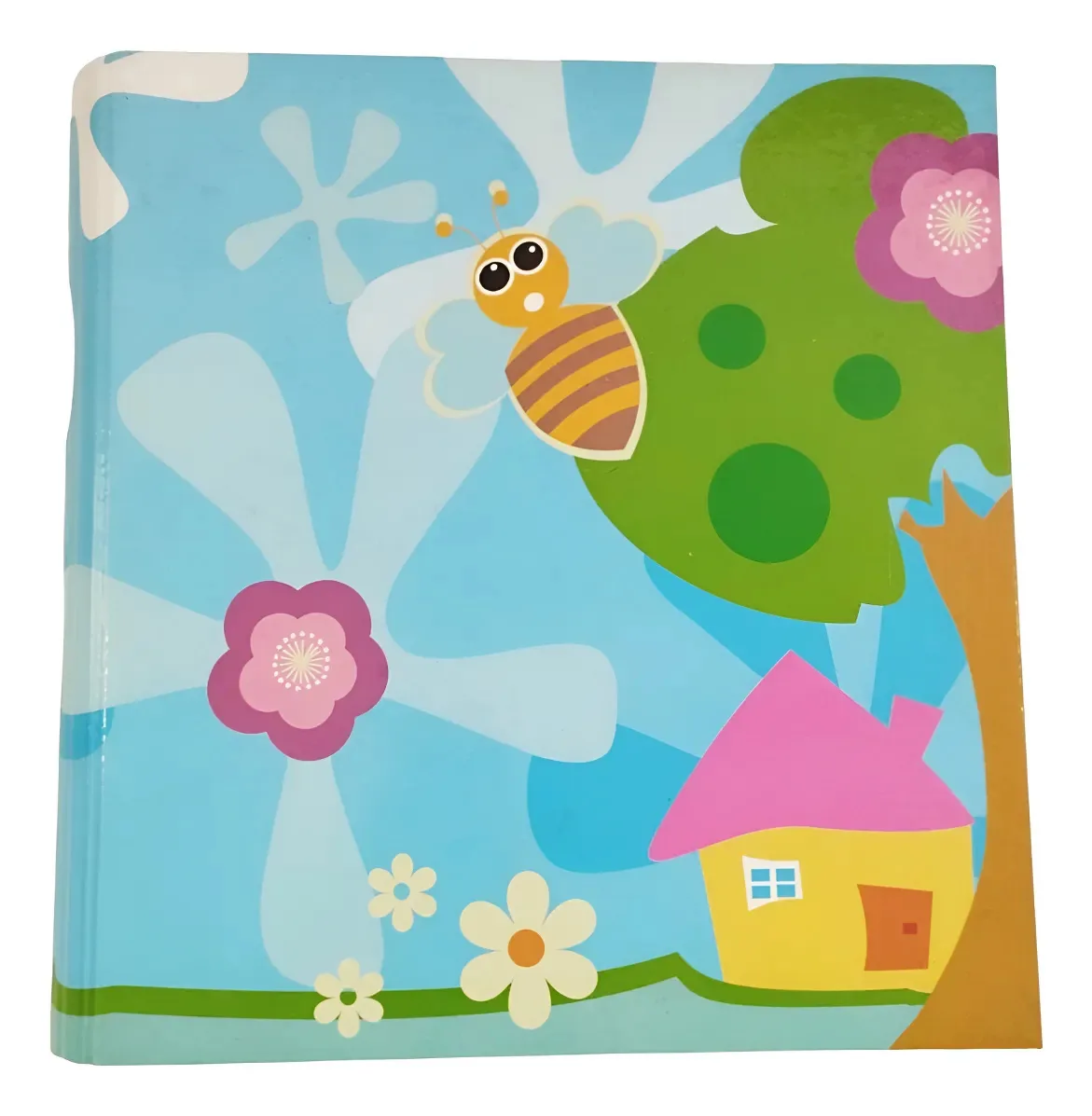 Avery School Folder 3 anéis de papelão plastificado com abelhas turquesas