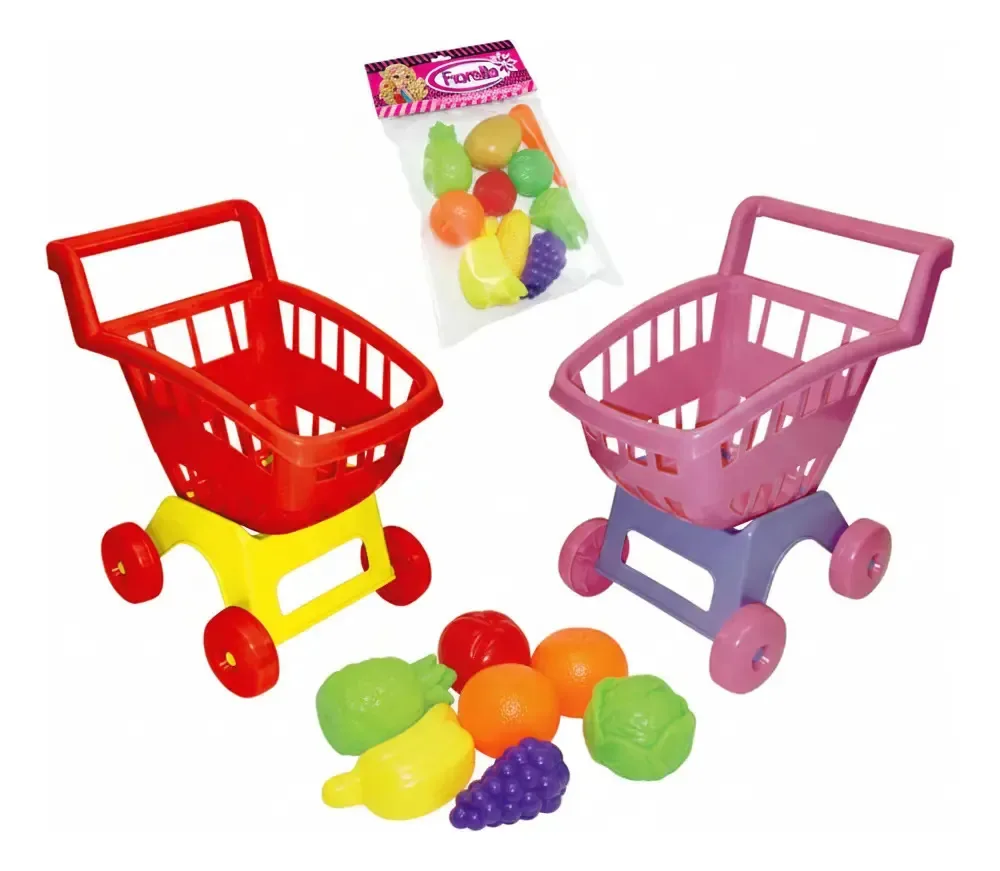 Carrinhos de supermercado de brinquedo Fiorella Supermarket Rosa