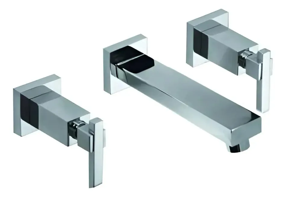 Torneiras para lavatório de parede Geometry Lever 2890-cr Hidromet Chrome Silver