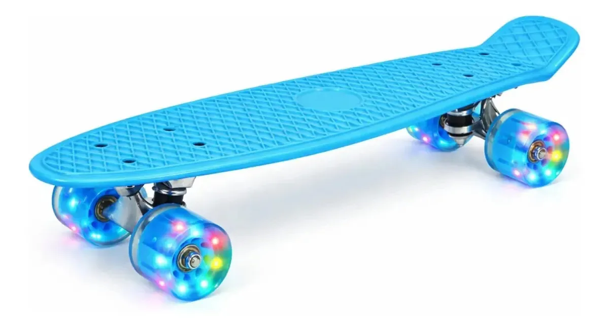 Skate infantil com luzes azuis claras