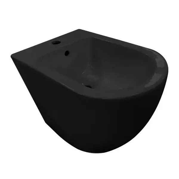 Bidê preto Peirano Stone Black Bid104n-1 Bidê preto de 1 furo Bidê sanitário de banheiro