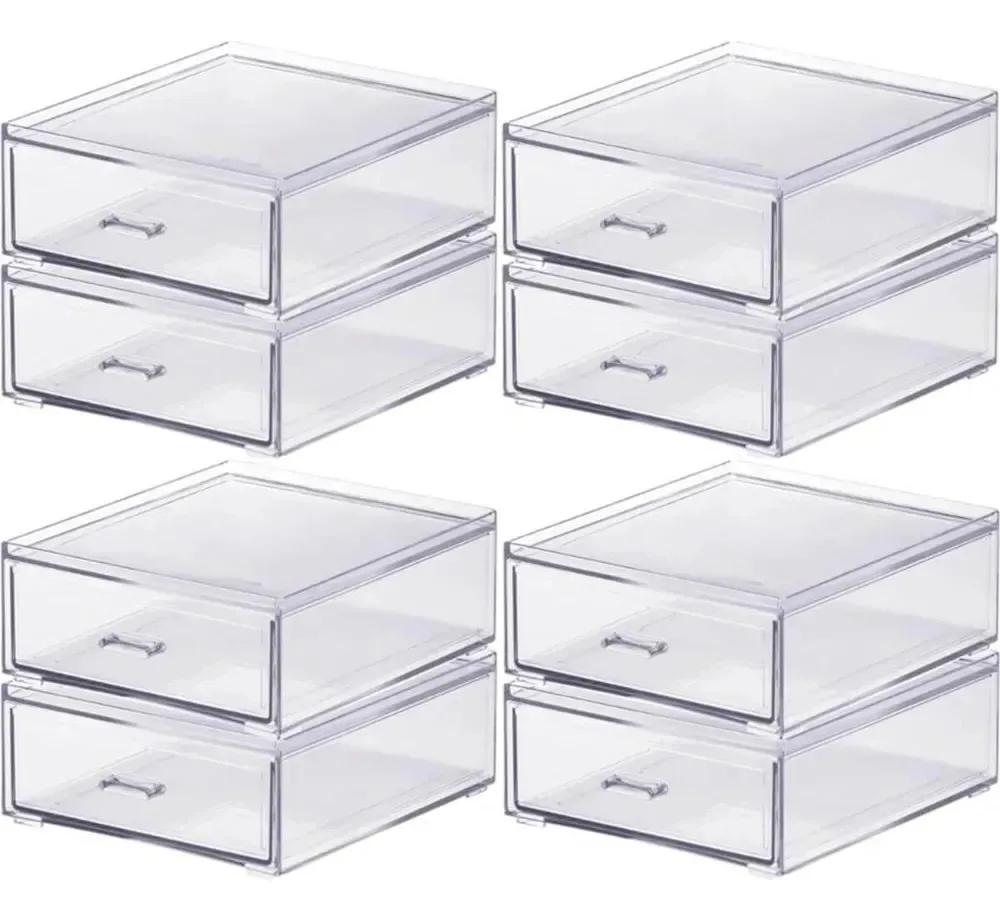 4 Gaveteiros Acrílico Duplo Porta Joias Cinquetti Transparente