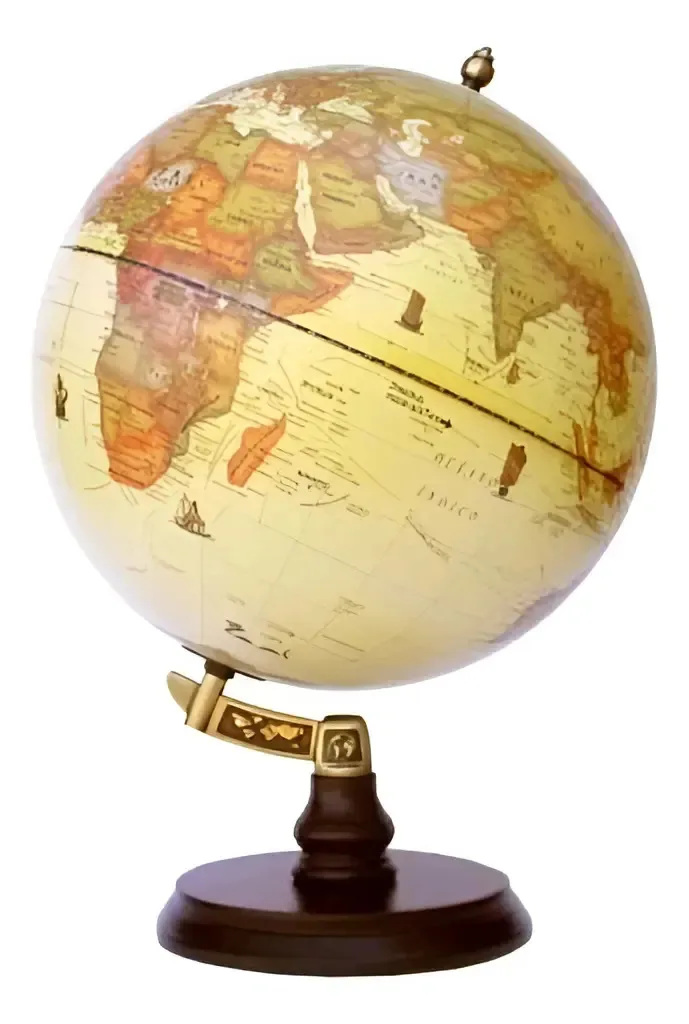 Balão Earth 30 cm Ø, torre de base de madeira com inclinação, marrom claro, marrom