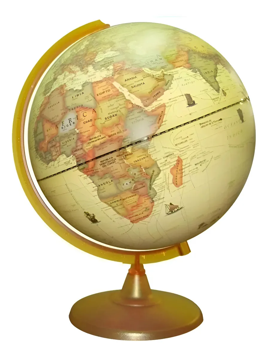 Globo político Glover 307awl com base sépia e bege, a cor do globo